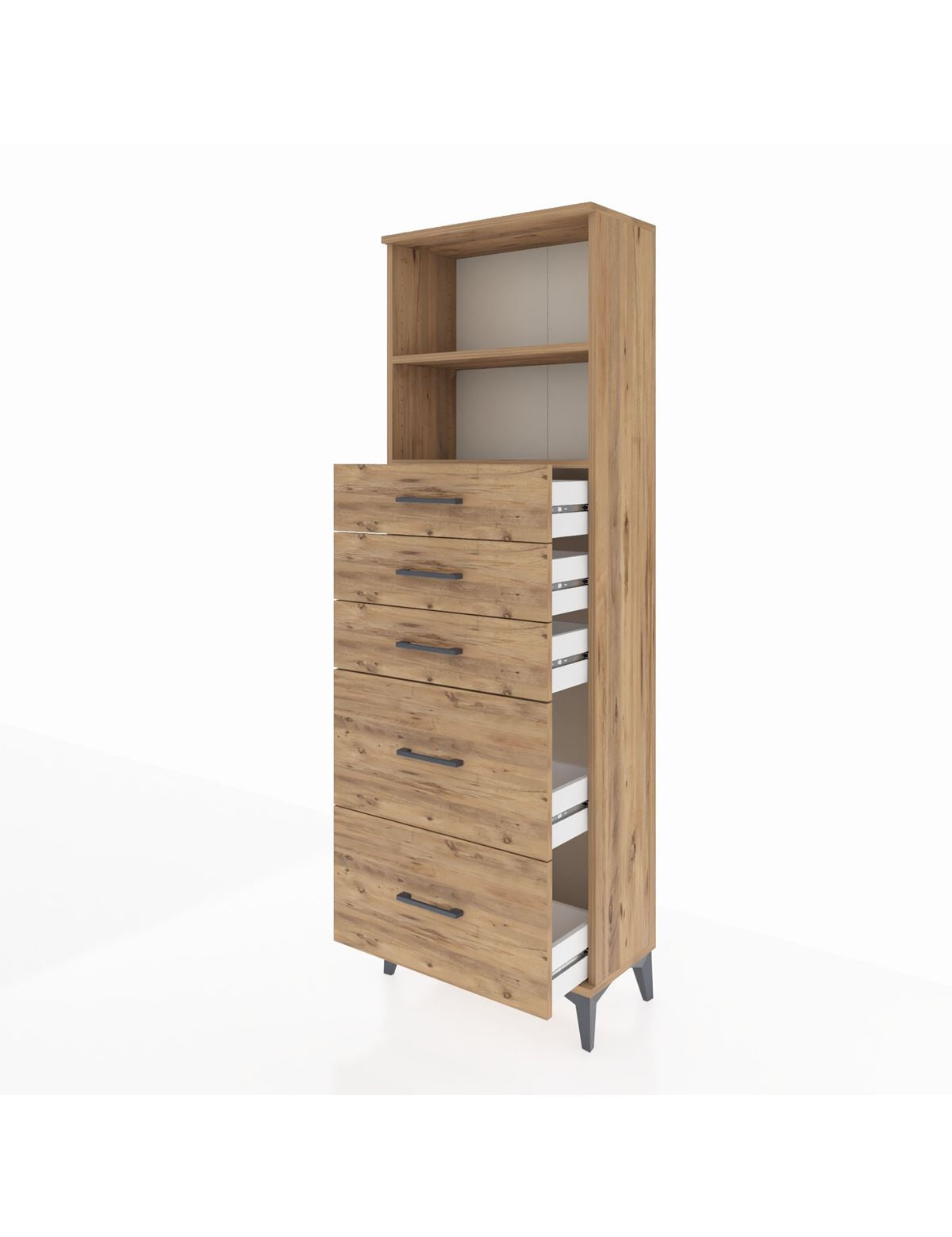 Arges Dolap 2 Raflı 5 Çekmeceli 60x30x182 - S23M046V9A