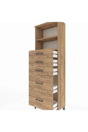 Arges Dolap 2 Raflı 5 Çekmeceli 60x30x182 - S23M046V9A