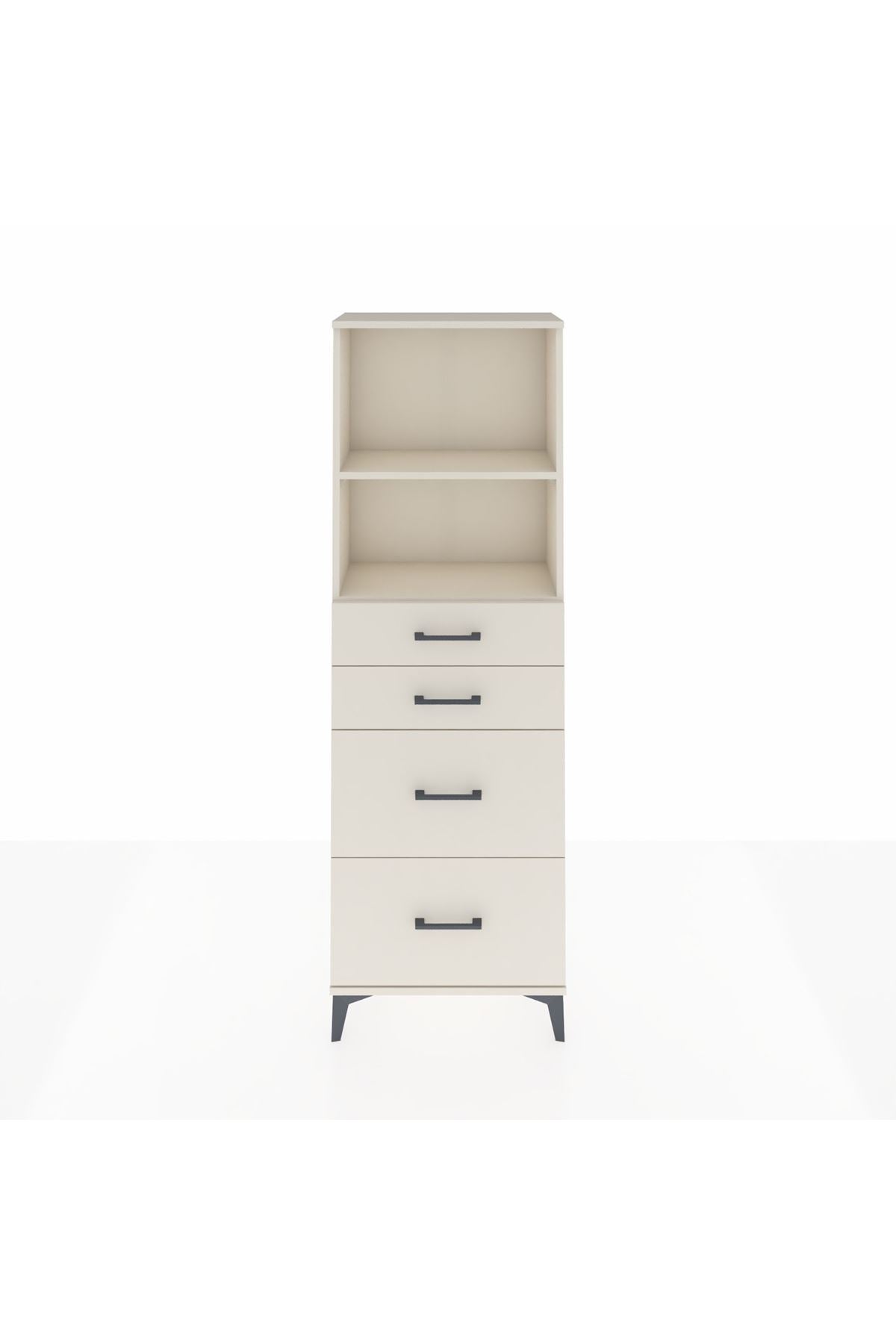 Arges Dolap 2 Raflı 4 Çekmeceli 60x30x182 - S23M047V1A