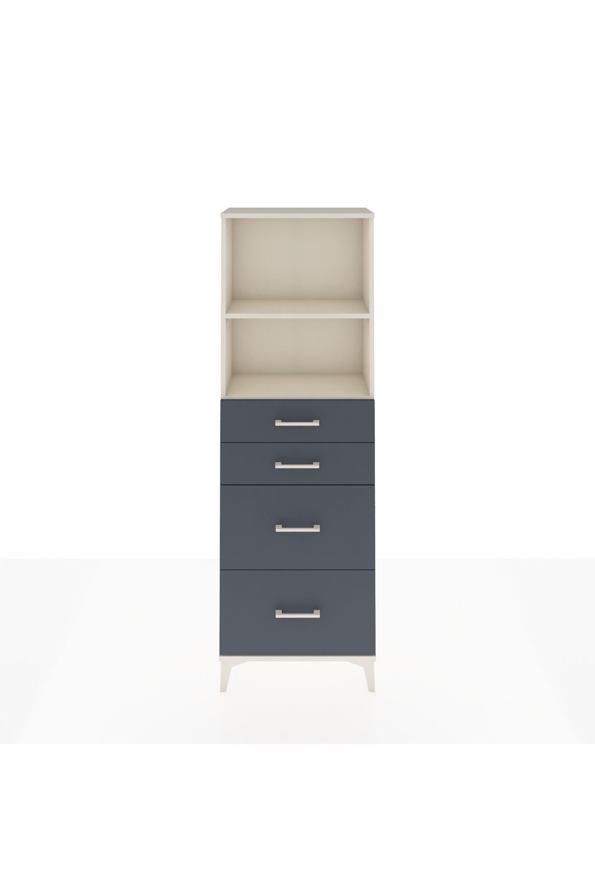 Arges Dolap 2 Raflı 4 Çekmeceli 60x30x182 - S23M047V2A