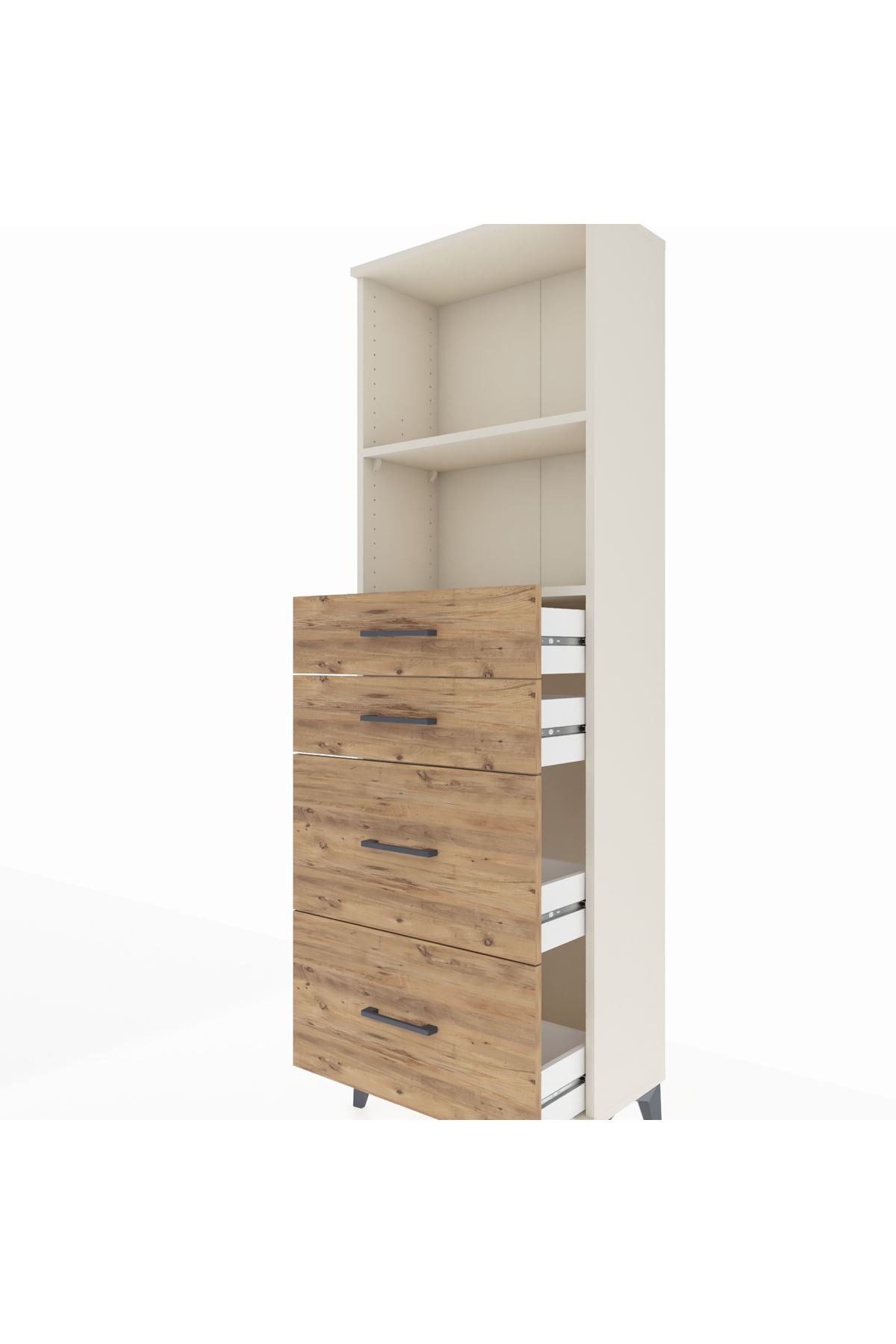 Arges Dolap 2 Raflı 4 Çekmeceli 60x30x182 - S23M047V3A