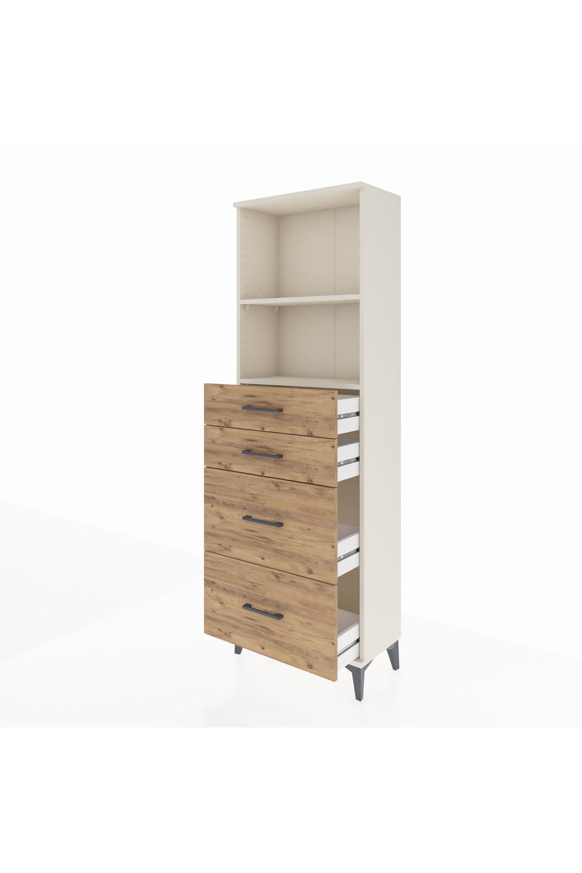 Arges Dolap 2 Raflı 4 Çekmeceli 60x30x182 - S23M047V3A