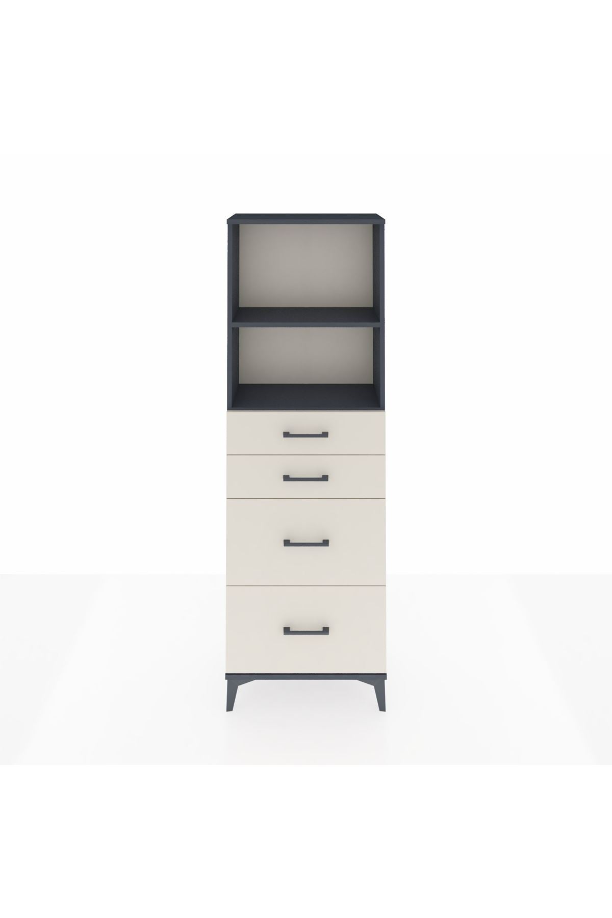Arges Dolap 2 Raflı 4 Çekmeceli 60x30x182 - S23M047V4A