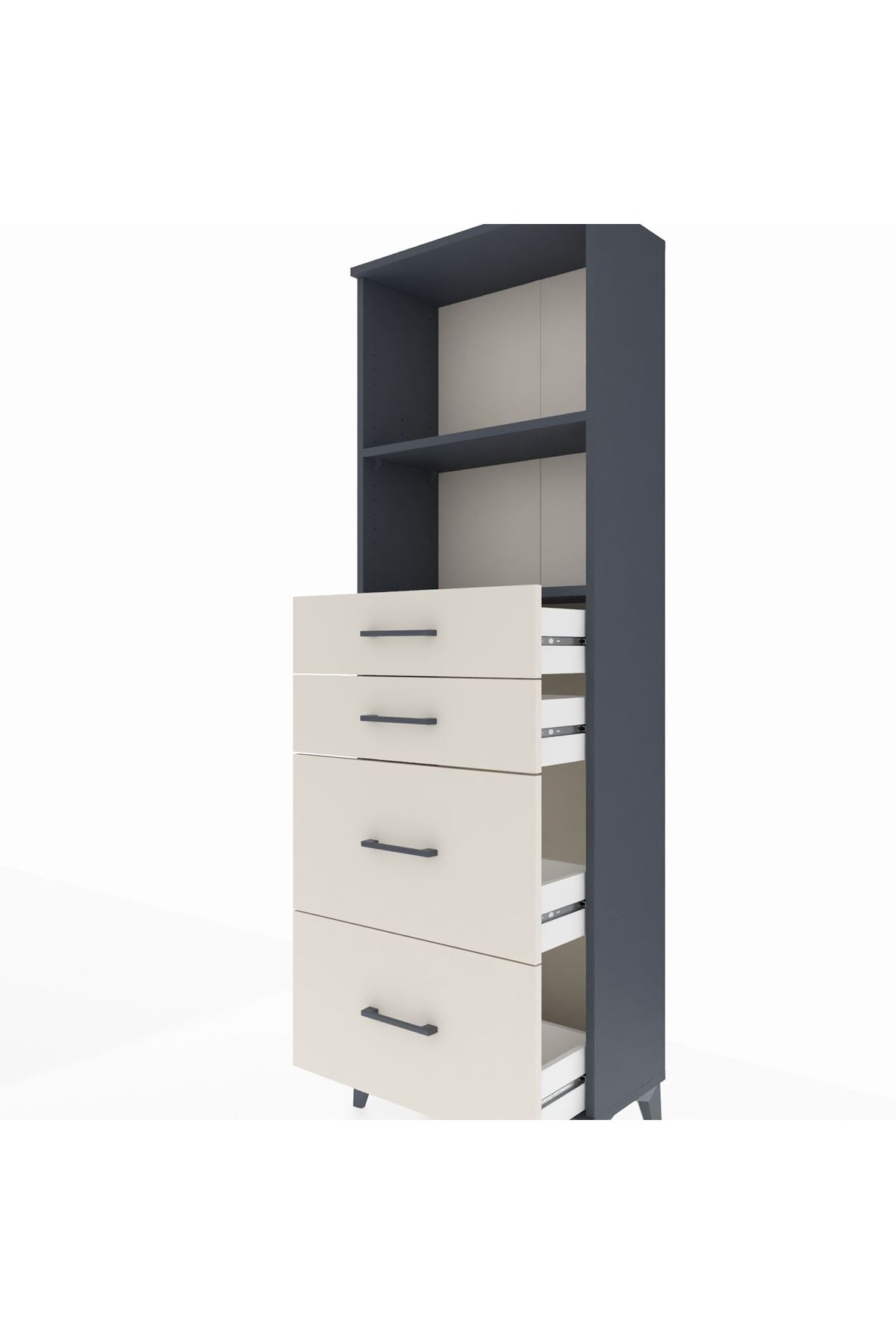 Arges Dolap 2 Raflı 4 Çekmeceli 60x30x182 - S23M047V4A