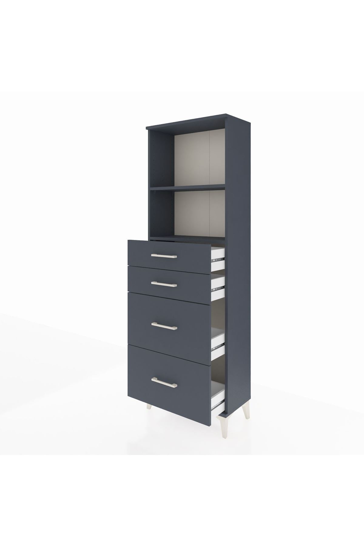 Arges Dolap 2 Raflı 4 Çekmeceli 60x30x182 - S23M047V5A