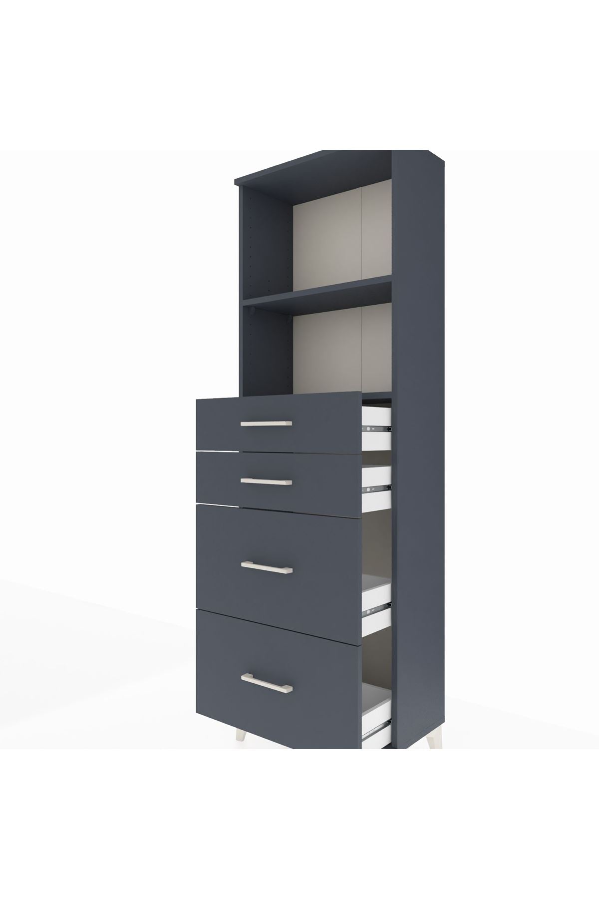 Arges Dolap 2 Raflı 4 Çekmeceli 60x30x182 - S23M047V5A
