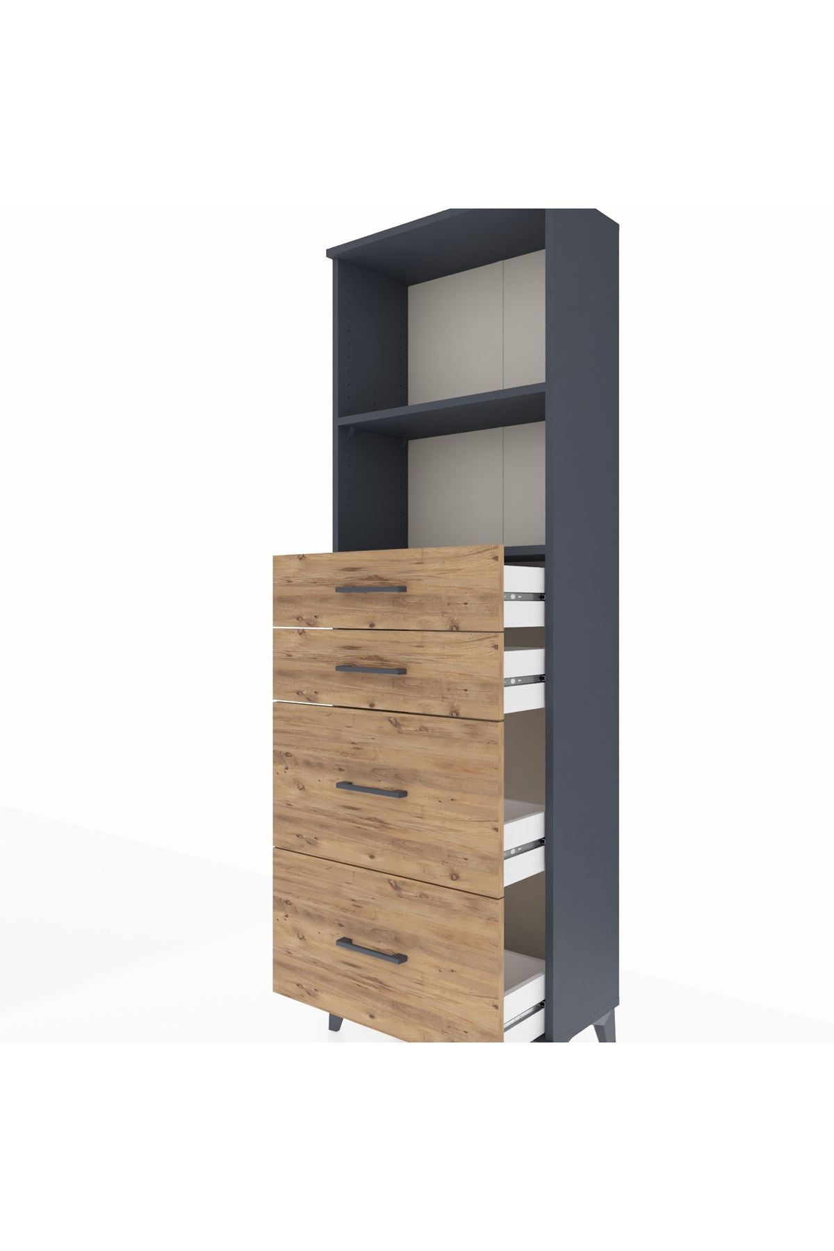 Arges Dolap 2 Raflı 4 Çekmeceli 60x30x182 - S23M047V6A