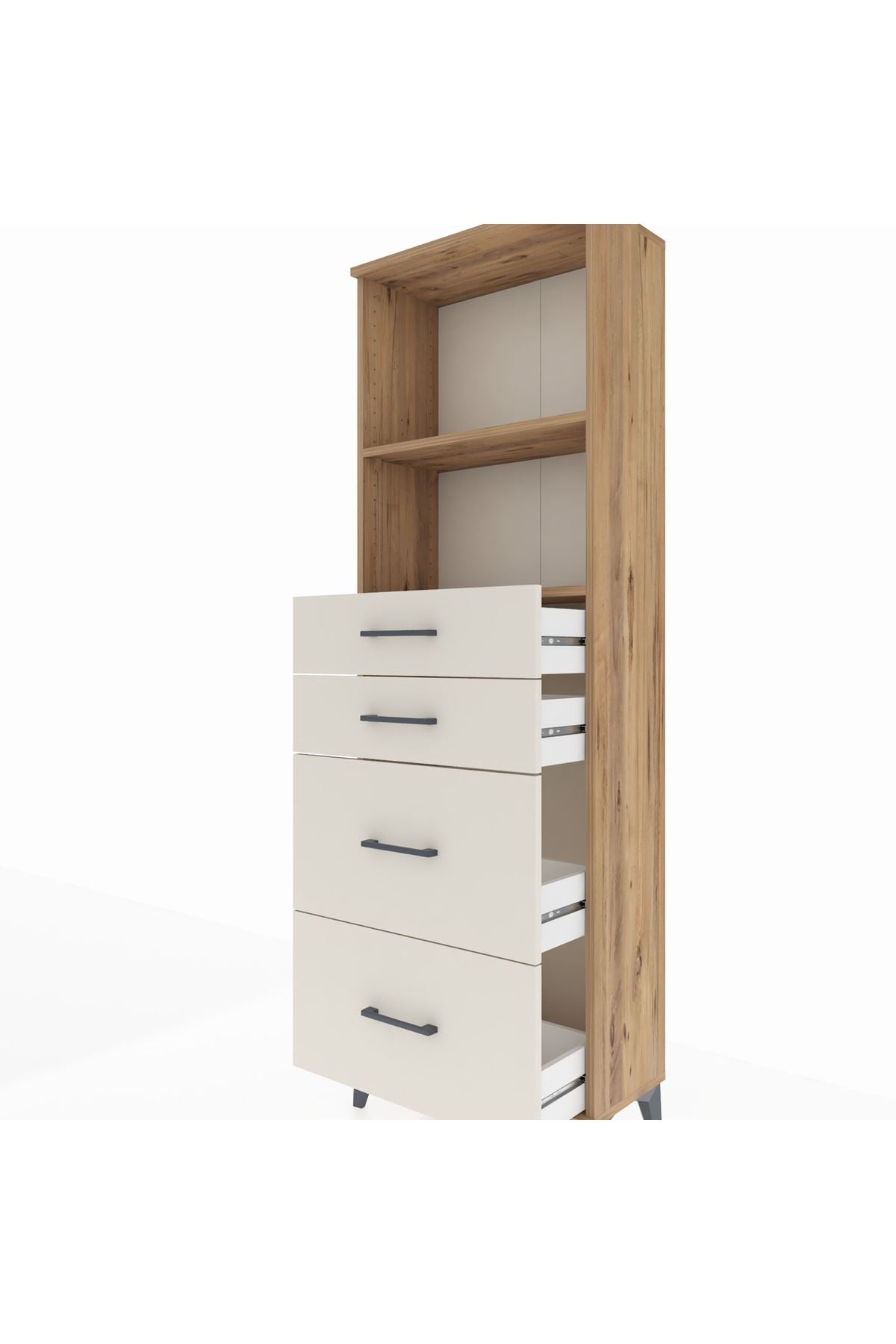 Arges Dolap 2 Raflı 4 Çekmeceli 60x30x182 - S23M047V7A