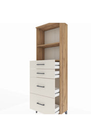 Arges Dolap 2 Raflı 4 Çekmeceli 60x30x182 - S23M047V7A