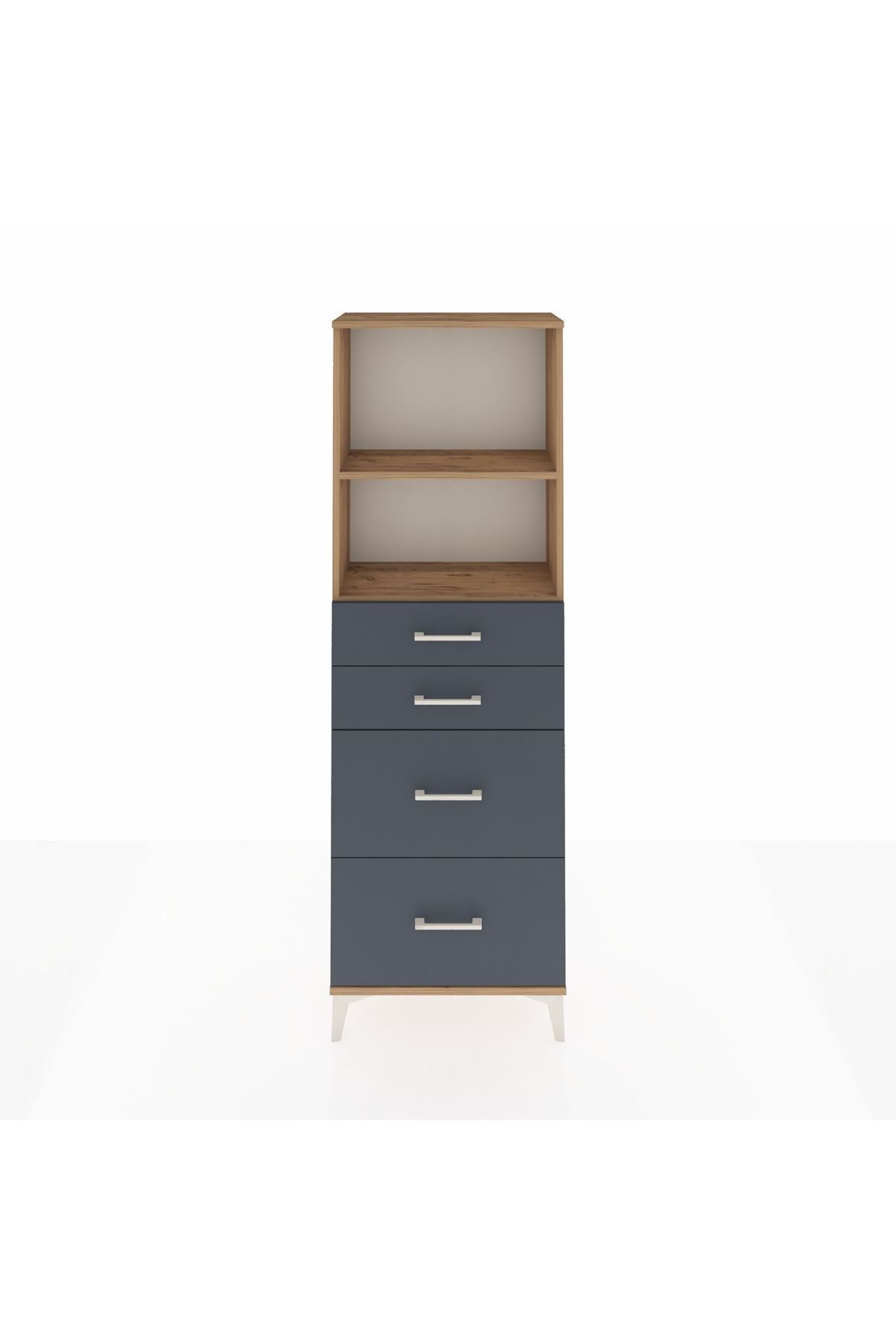 Arges Dolap 2 Raflı 4 Çekmeceli 60x30x182 - S23M047V8A