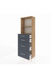 Arges Dolap 2 Raflı 4 Çekmeceli 60x30x182 - S23M047V8A