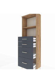 Arges Dolap 2 Raflı 4 Çekmeceli 60x30x182 - S23M047V8A