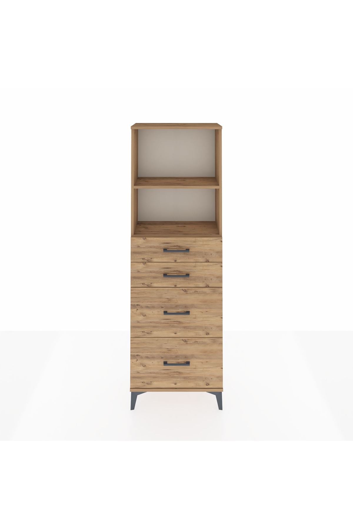 Arges Dolap 2 Raflı 4 Çekmeceli 60x30x182 - S23M047V9A