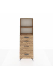 Arges Dolap 2 Raflı 4 Çekmeceli 60x30x182 - S23M047V9A