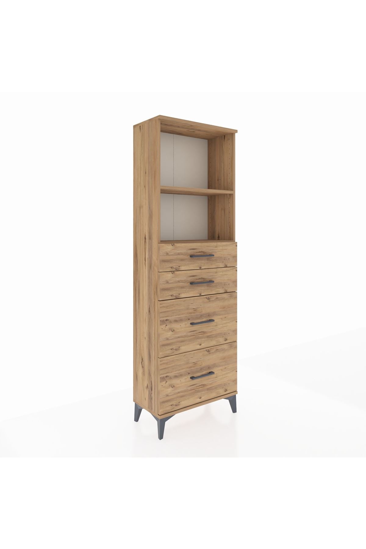 Arges Dolap 2 Raflı 4 Çekmeceli 60x30x182 - S23M047V9A