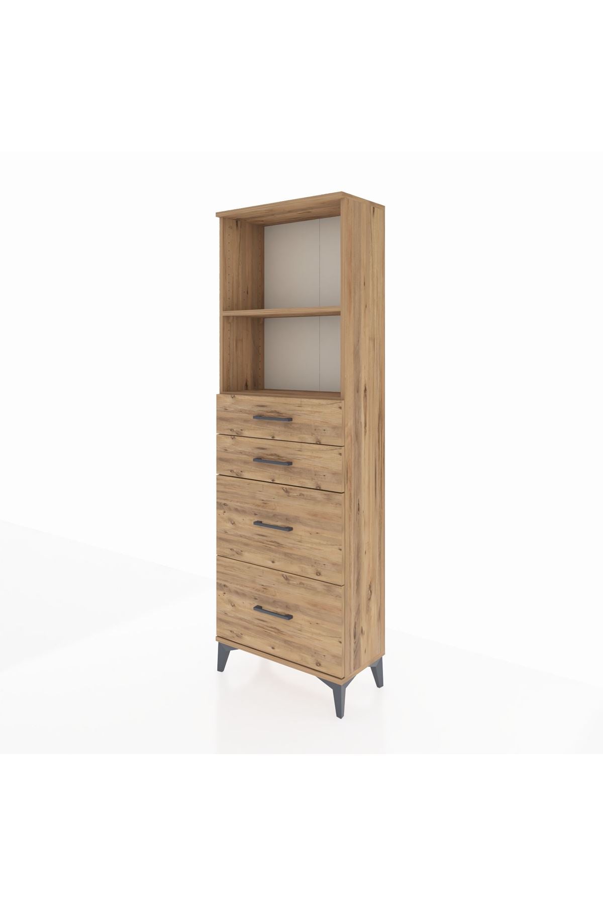 Arges Dolap 2 Raflı 4 Çekmeceli 60x30x182 - S23M047V9A