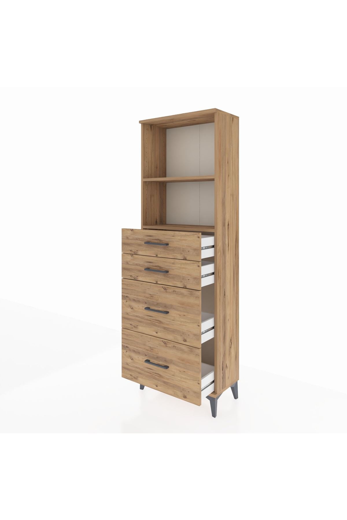 Arges Dolap 2 Raflı 4 Çekmeceli 60x30x182 - S23M047V9A