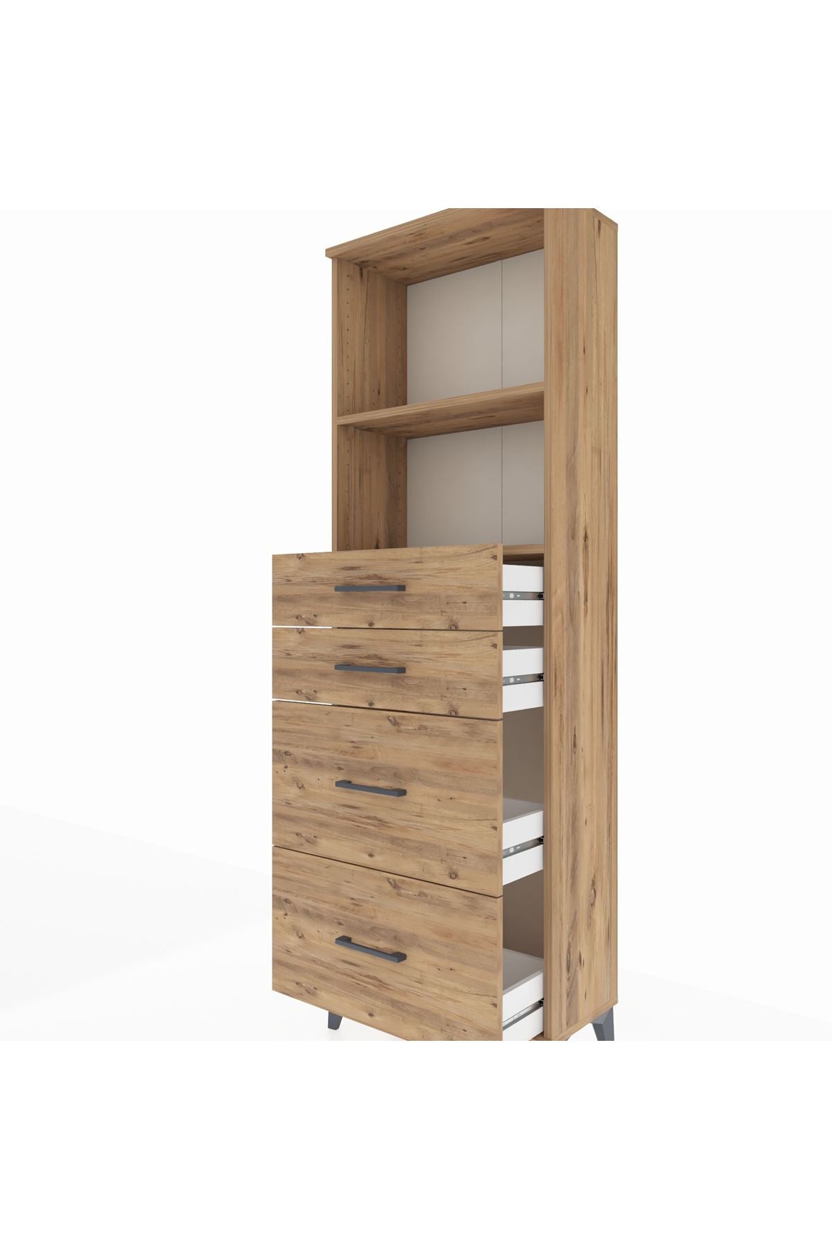 Arges Dolap 2 Raflı 4 Çekmeceli 60x30x182 - S23M047V9A
