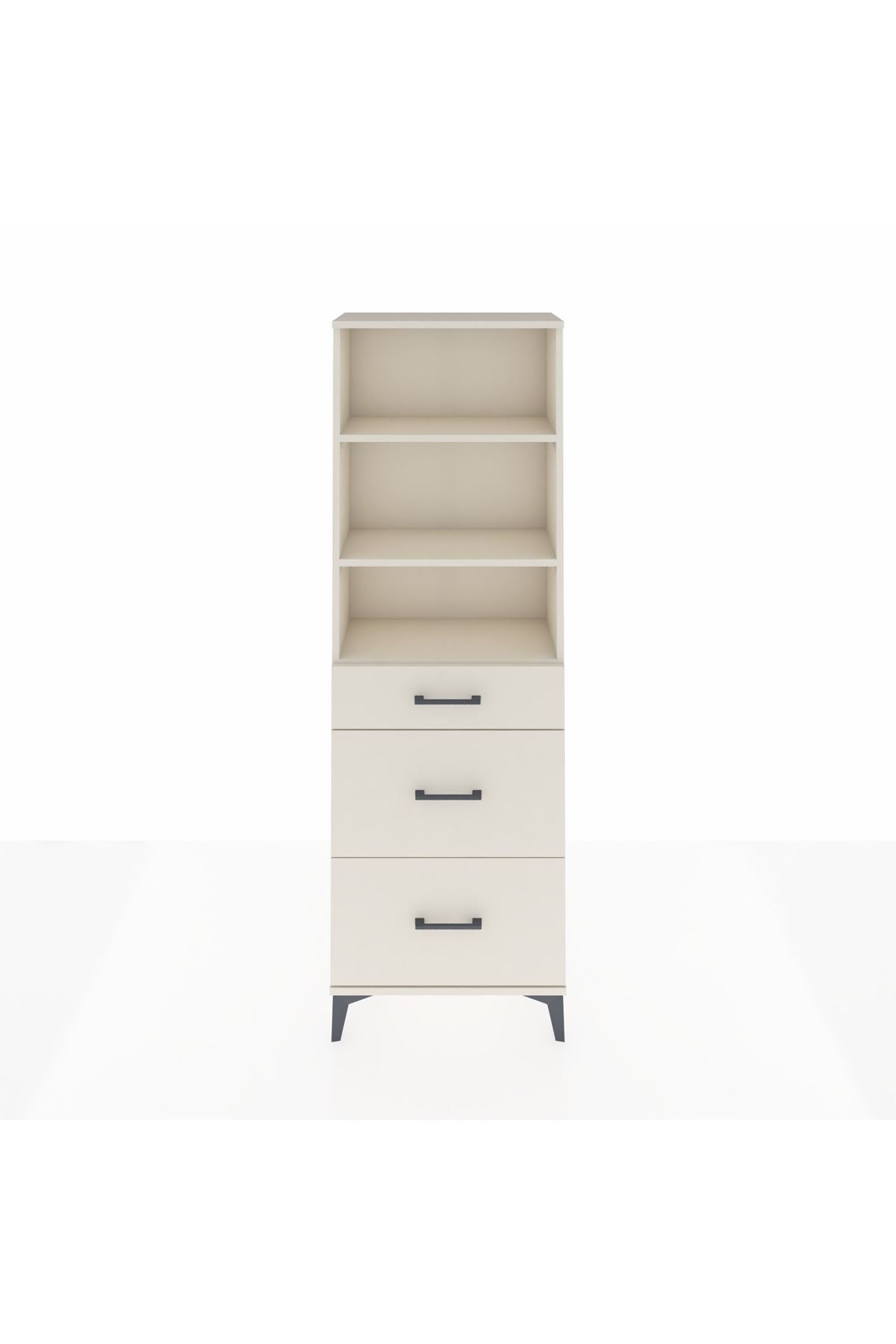 Arges Dolap 3 Raflı 3 Çekmeceli 60x30x182 - S23M048V1A