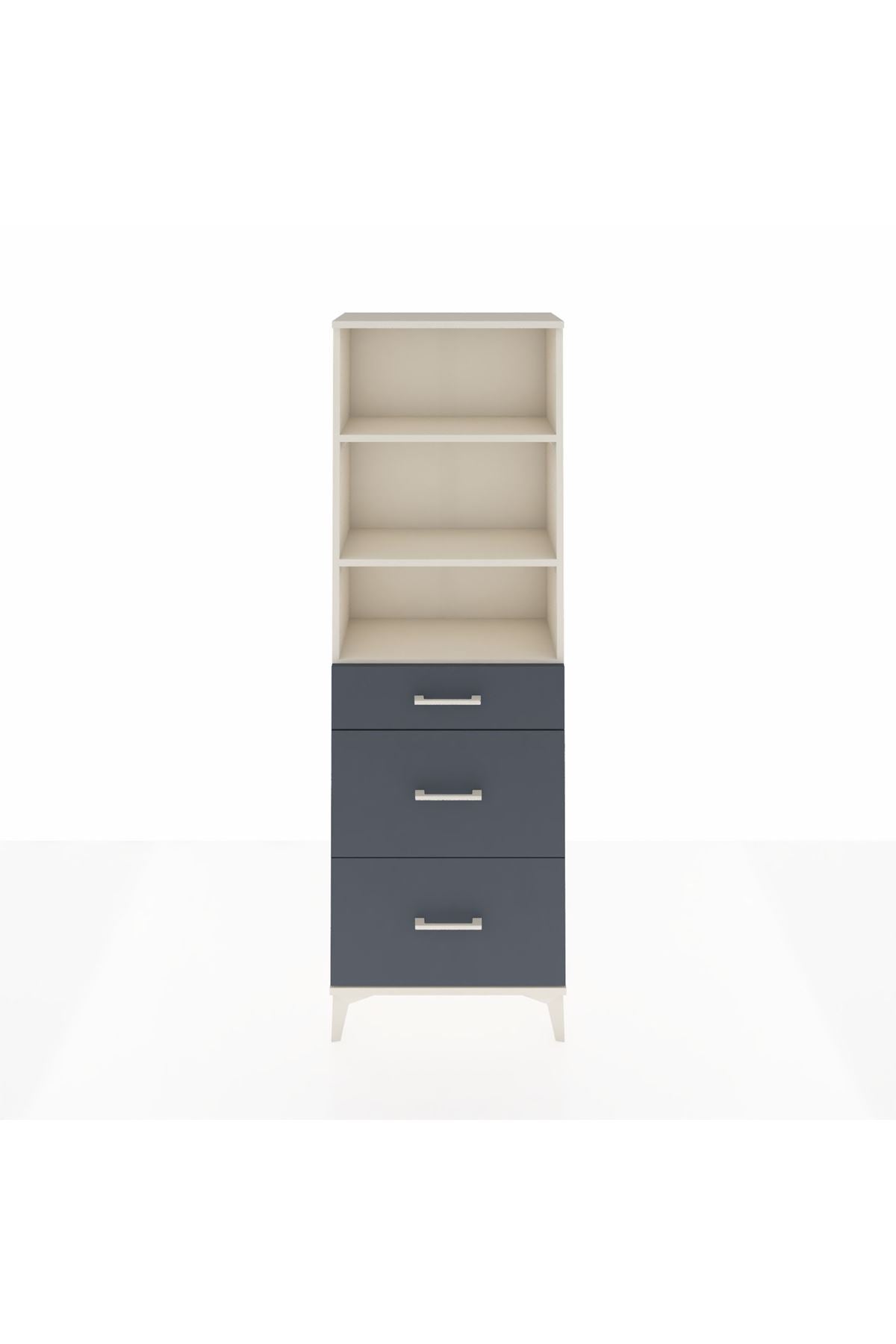 Arges Dolap 3 Raflı 3 Çekmeceli 60x30x182 - S23M048V2A