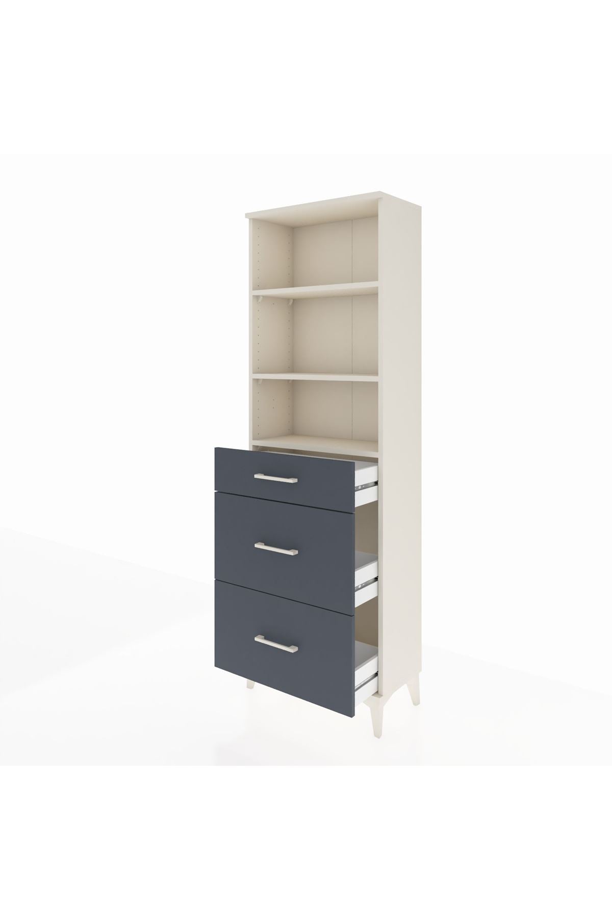 Arges Dolap 3 Raflı 3 Çekmeceli 60x30x182 - S23M048V2A