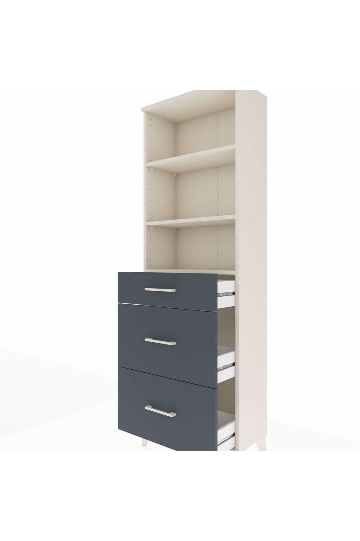 Arges Dolap 3 Raflı 3 Çekmeceli 60x30x182 - S23M048V2A