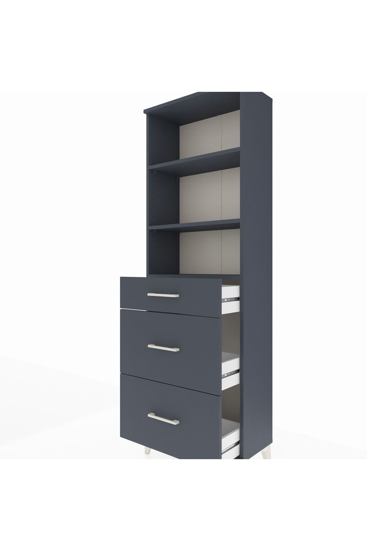 Arges Dolap 3 Raflı 3 Çekmeceli 60x30x182 - S23M048V5A