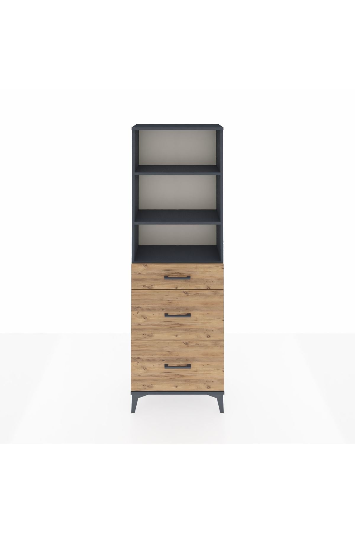 Arges Dolap 3 Raflı 3 Çekmeceli 60x30x182 - S23M048V6A