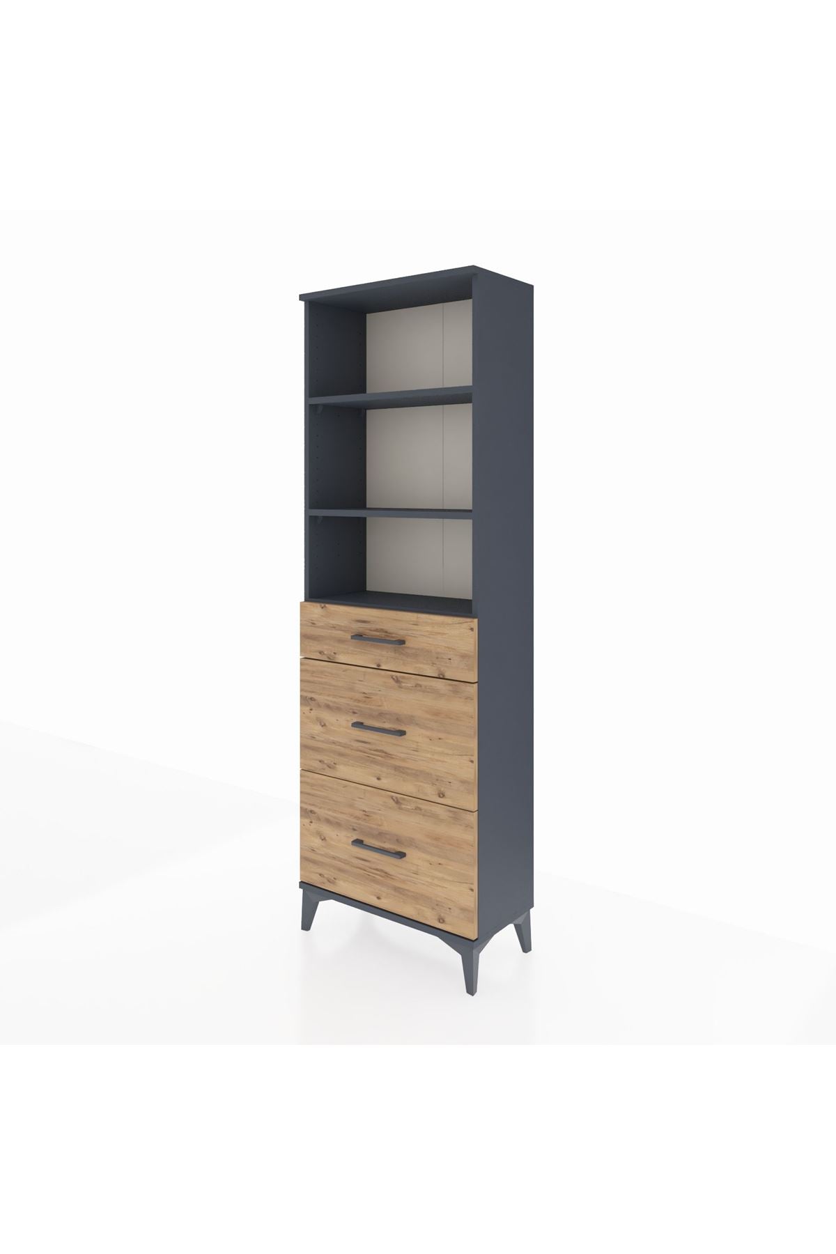 Arges Dolap 3 Raflı 3 Çekmeceli 60x30x182 - S23M048V6A
