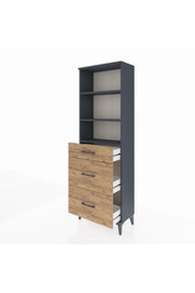 Arges Dolap 3 Raflı 3 Çekmeceli 60x30x182 - S23M048V6A