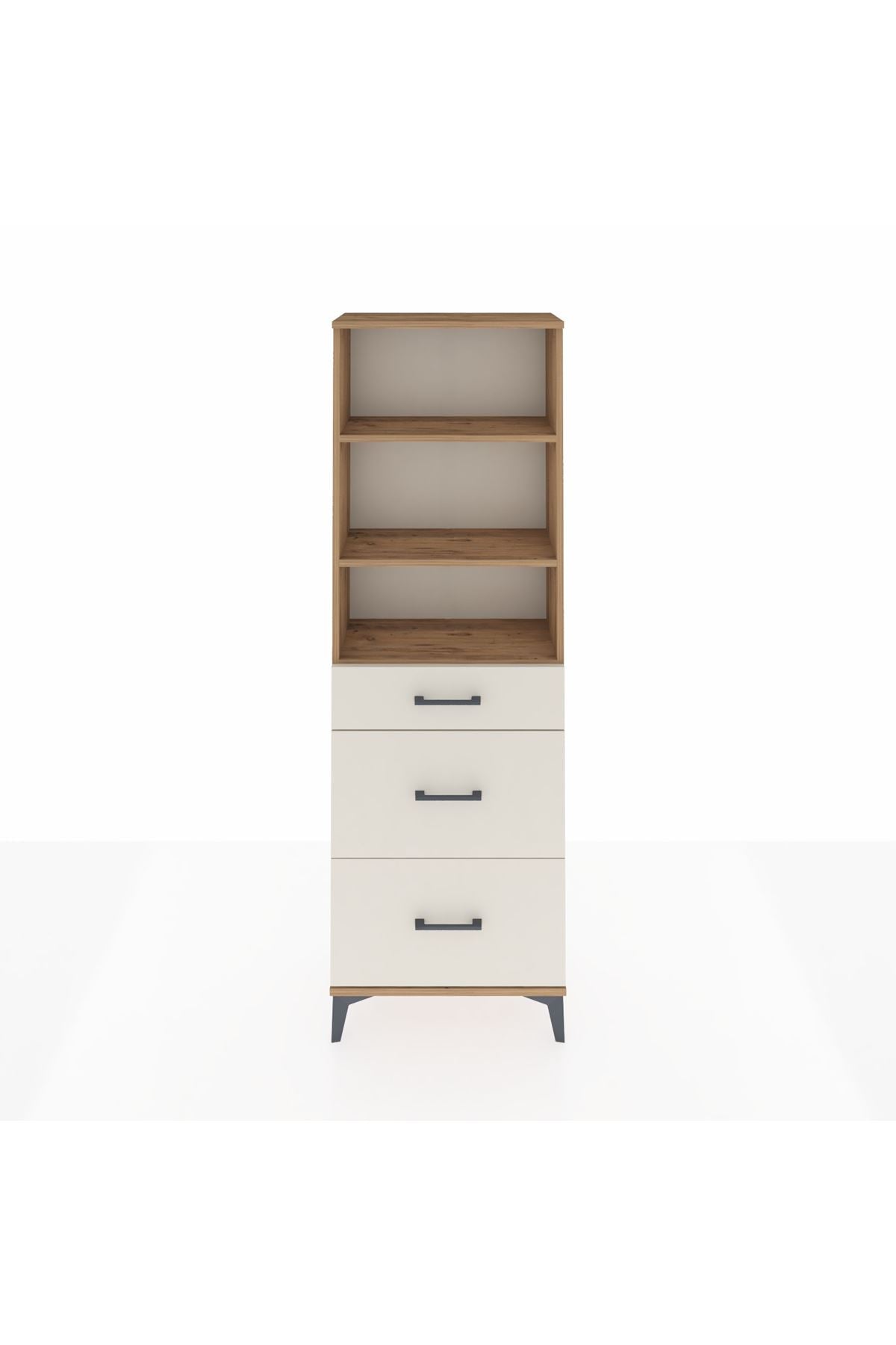 Arges Dolap 3 Raflı 3 Çekmeceli 60x30x182 - S23M048V7A