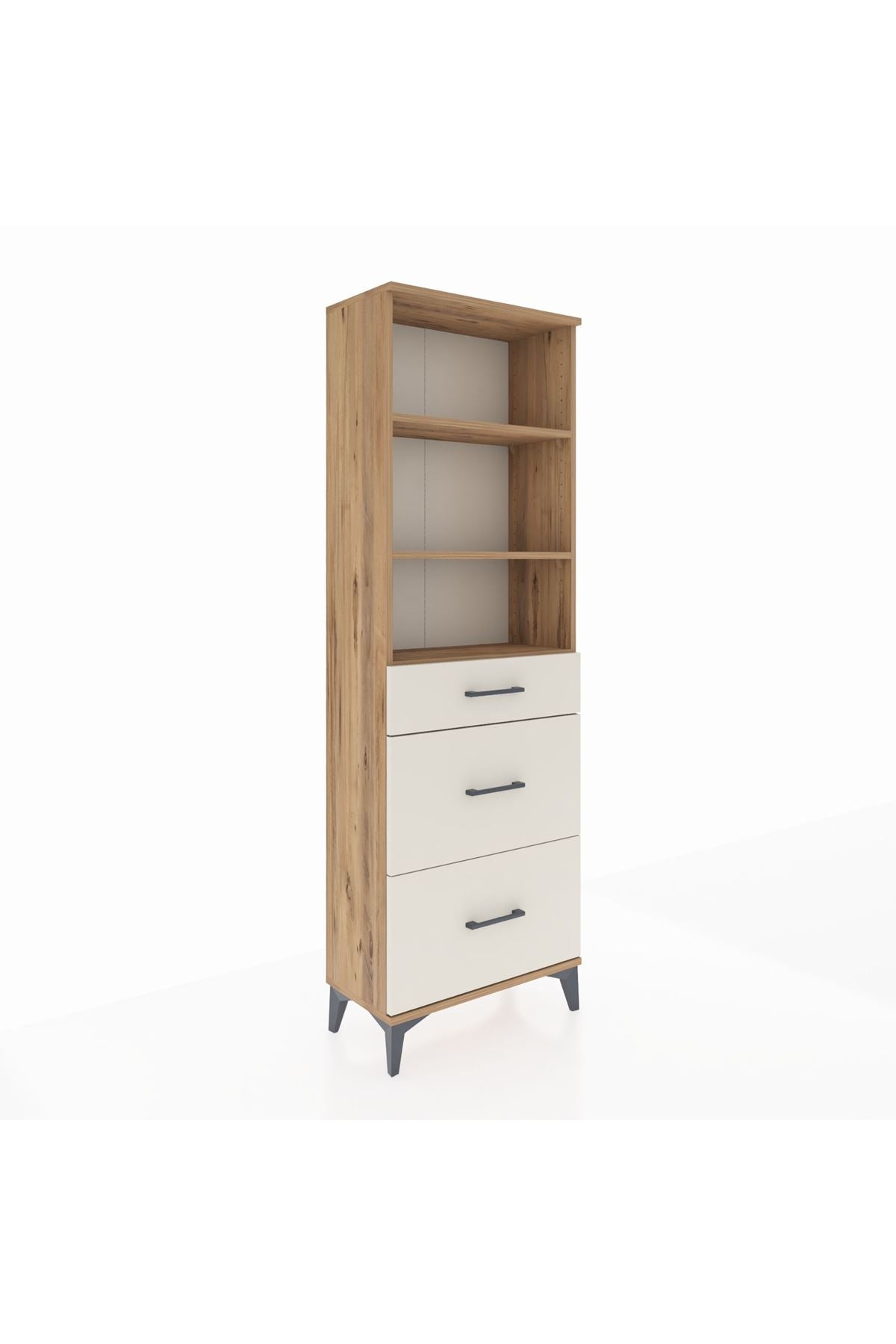 Arges Dolap 3 Raflı 3 Çekmeceli 60x30x182 - S23M048V7A