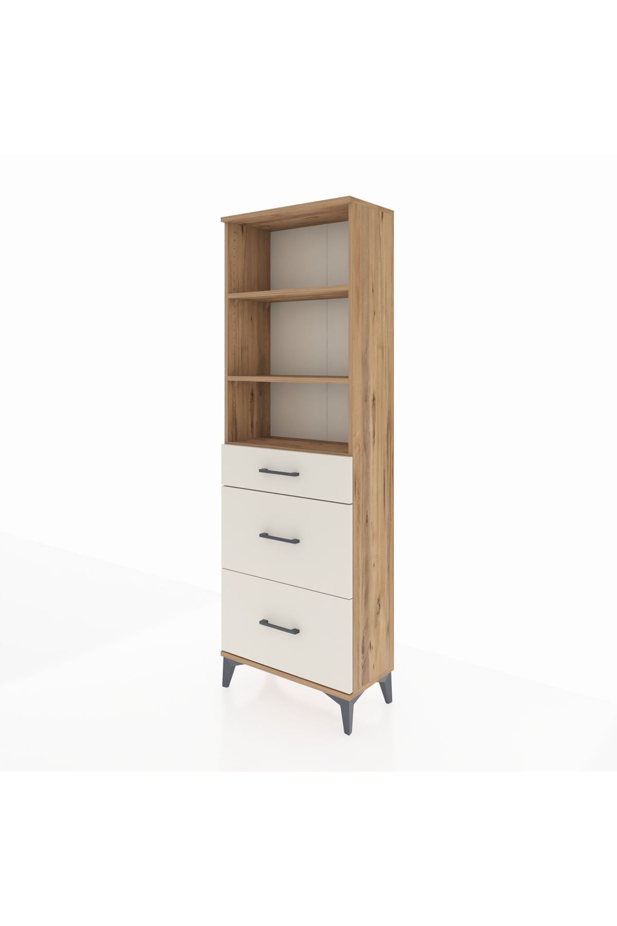 Arges Dolap 3 Raflı 3 Çekmeceli 60x30x182 - S23M048V7A