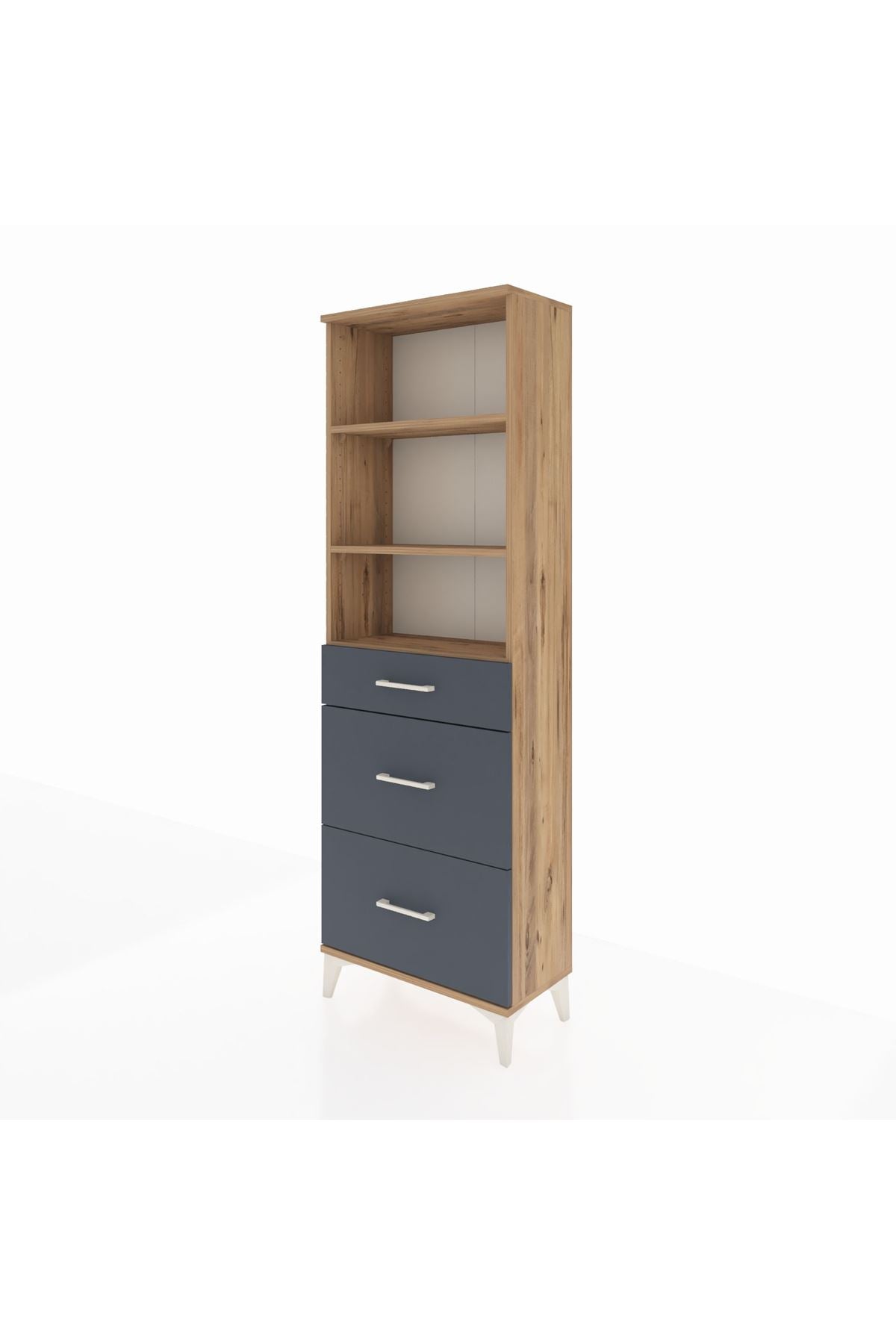 Arges Dolap 3 Raflı 3 Çekmeceli 60x30x182 - S23M048V8A