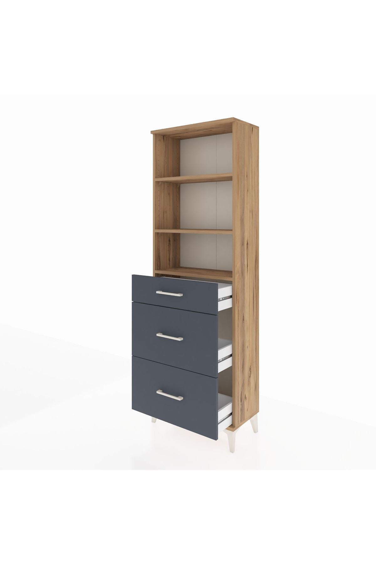 Arges Dolap 3 Raflı 3 Çekmeceli 60x30x182 - S23M048V8A