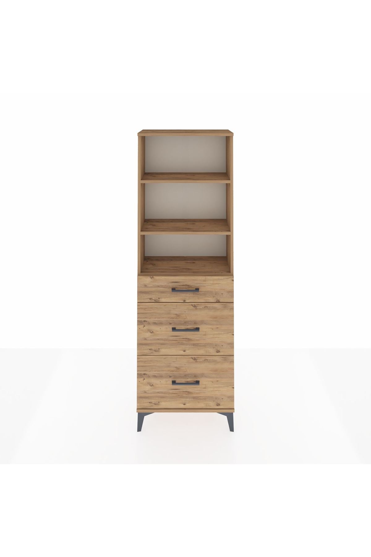 Arges Dolap 3 Raflı 3 Çekmeceli 60x30x182 - S23M048V9A