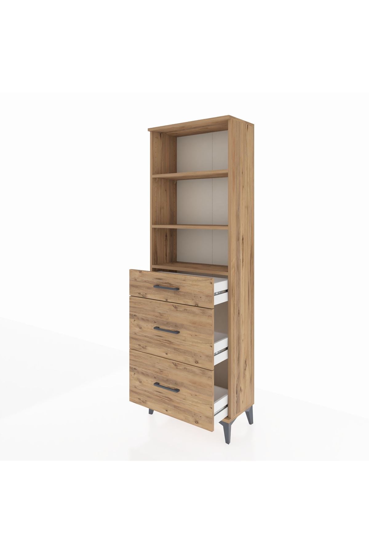 Arges Dolap 3 Raflı 3 Çekmeceli 60x30x182 - S23M048V9A