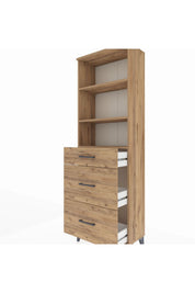 Arges Dolap 3 Raflı 3 Çekmeceli 60x30x182 - S23M048V9A