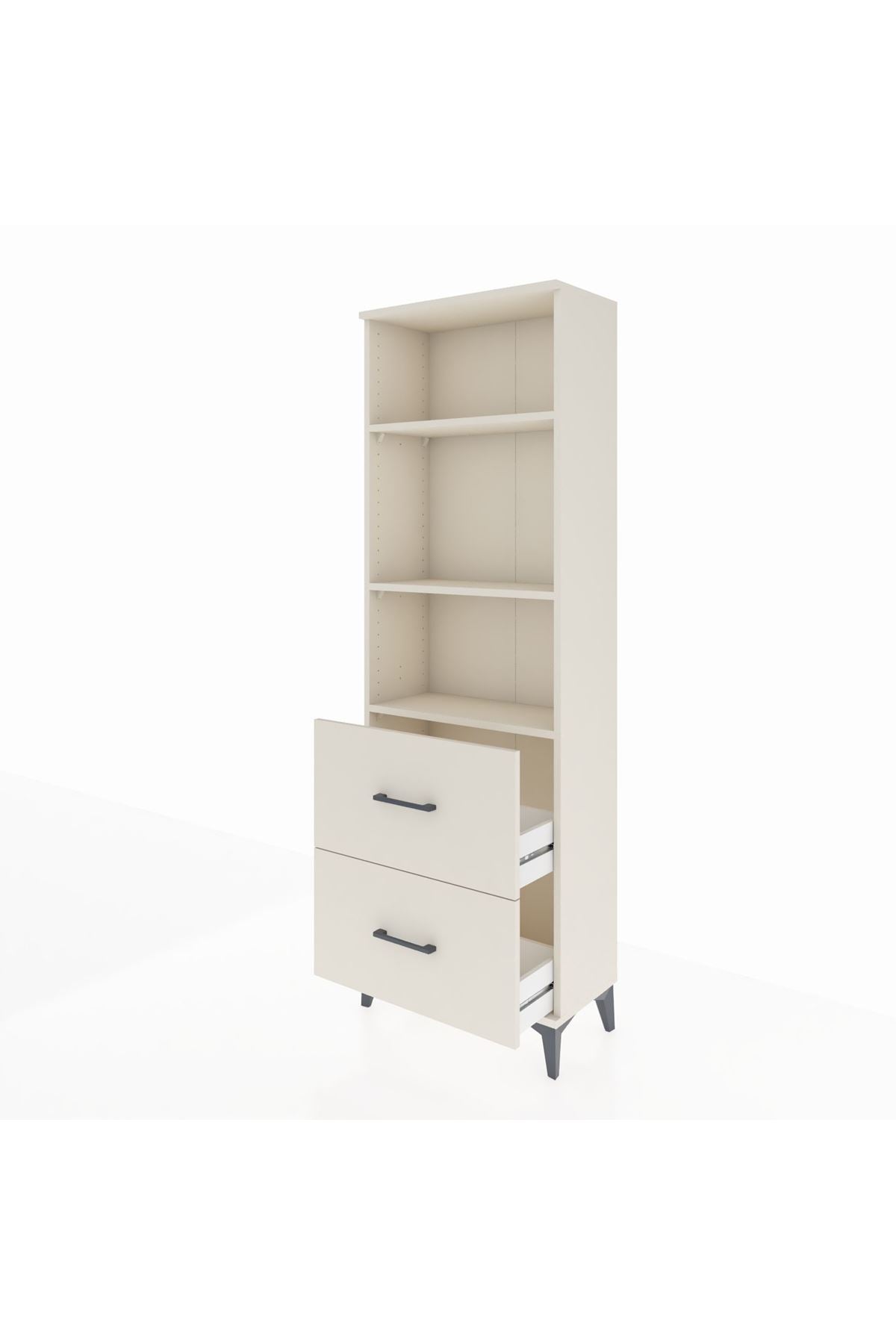 Arges Dolap 3 Raflı 2 Çekmeceli 60x30x182 - S23M049V1A