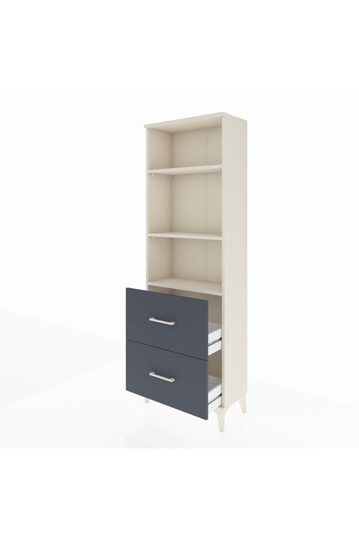 Arges Dolap 3 Raflı 2 Çekmeceli 60x30x182 - S23M049V2A