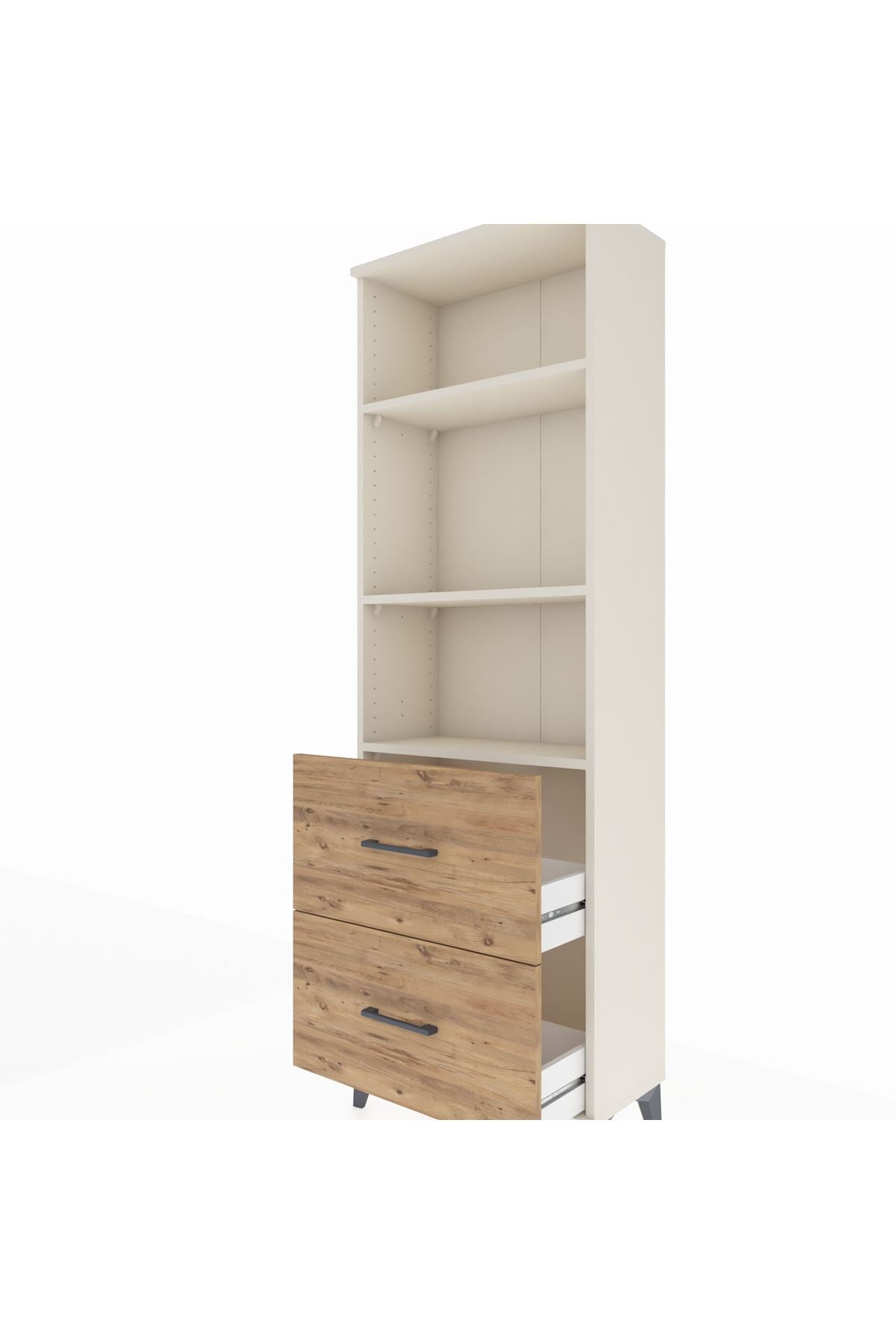 Arges Dolap 3 Raflı 2 Çekmeceli 60x30x182 - S23M049V3A