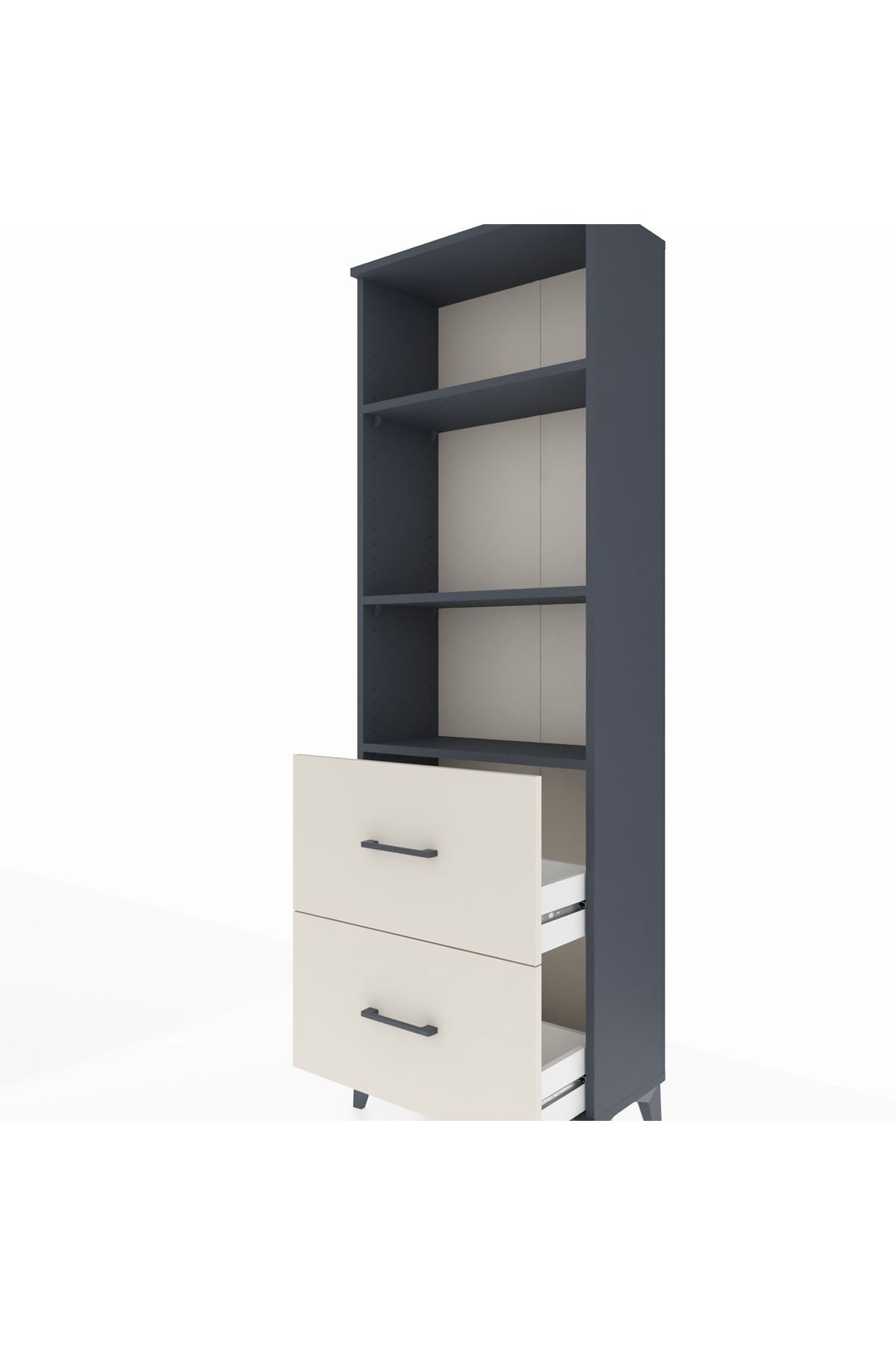 Arges Dolap 3 Raflı 2 Çekmeceli 60x30x182 - S23M049V4A