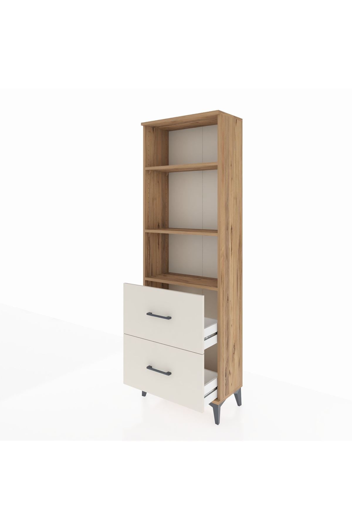 Arges Dolap 3 Raflı 2 Çekmeceli 60x30x182 - S23M049V7A