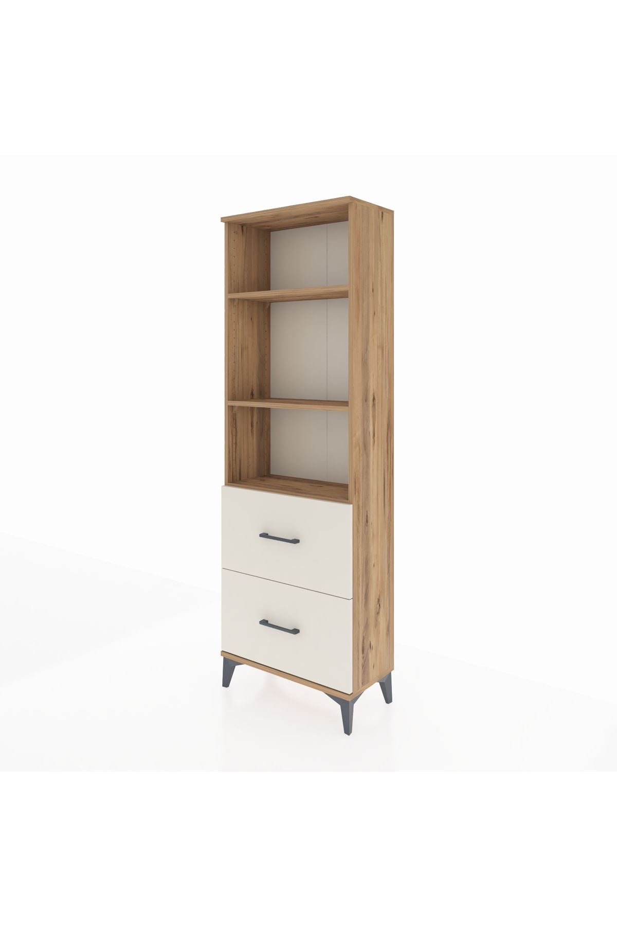 Arges Dolap 3 Raflı 2 Çekmeceli 60x30x182 - S23M049V7A
