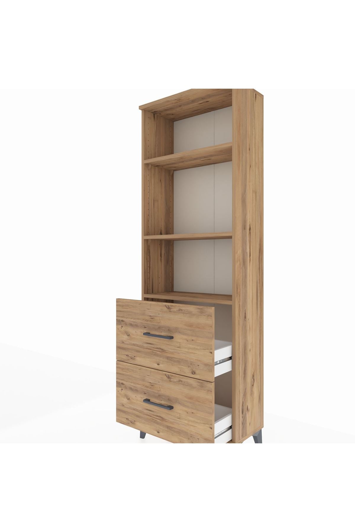 Arges Dolap 3 Raflı 2 Çekmeceli 60x30x182 - S23M049V9A