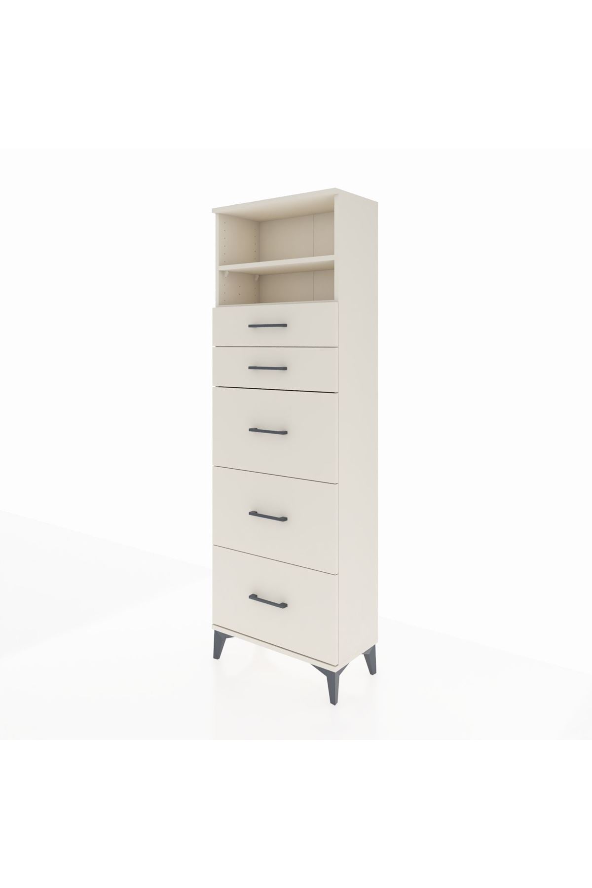 Arges Dolap 2 Raflı 5 Çekmeceli 60x30x182 - S23M050V1A