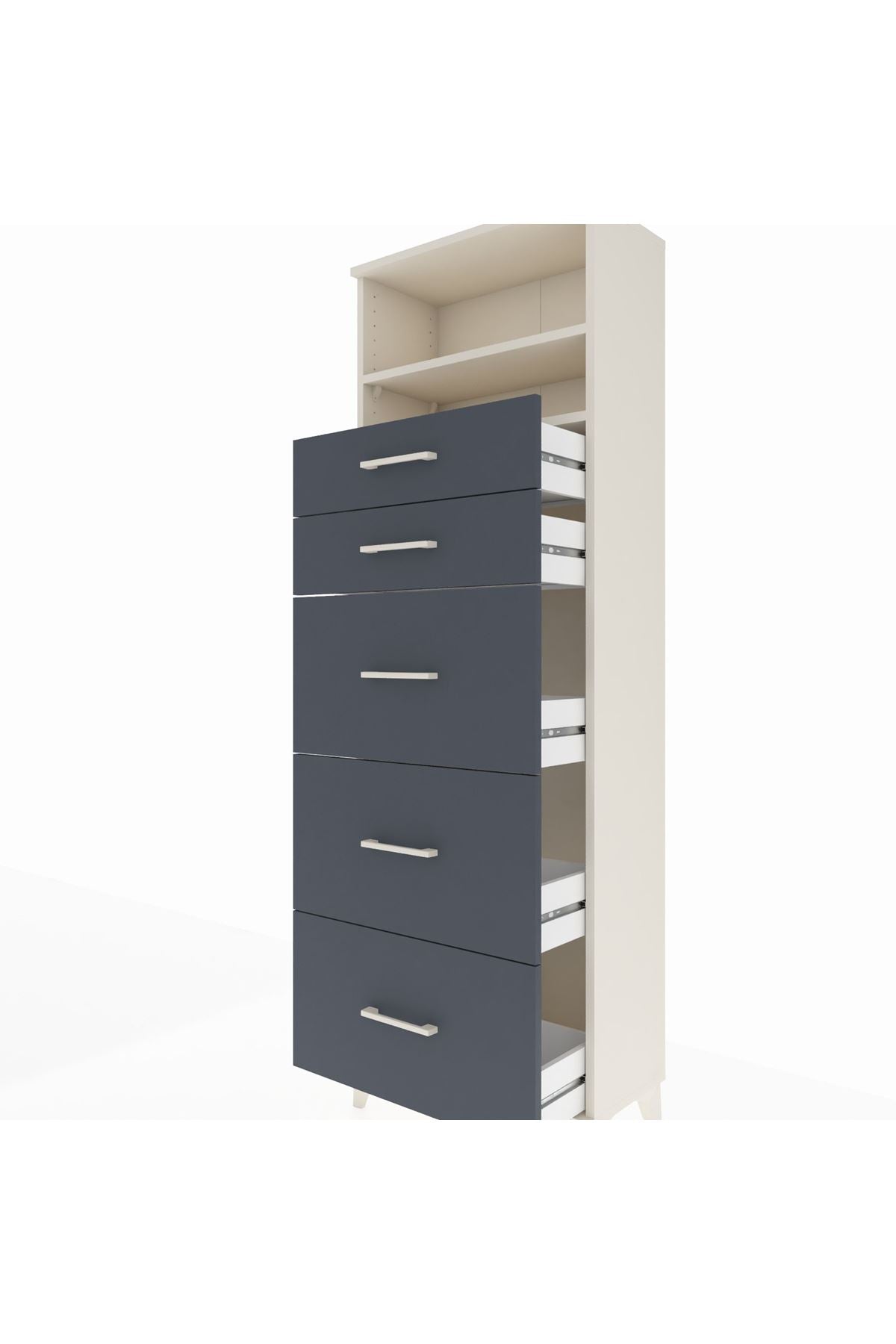 Arges Dolap 2 Raflı 5 Çekmeceli 60x30x182 - S23M050V2A