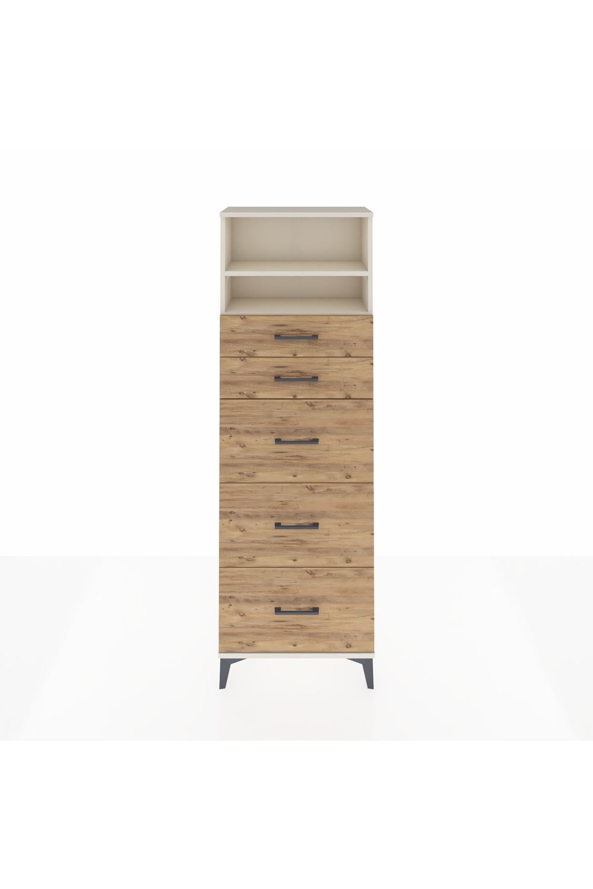 Arges Dolap 2 Raflı 5 Çekmeceli 60x30x182 - S23M050V3A