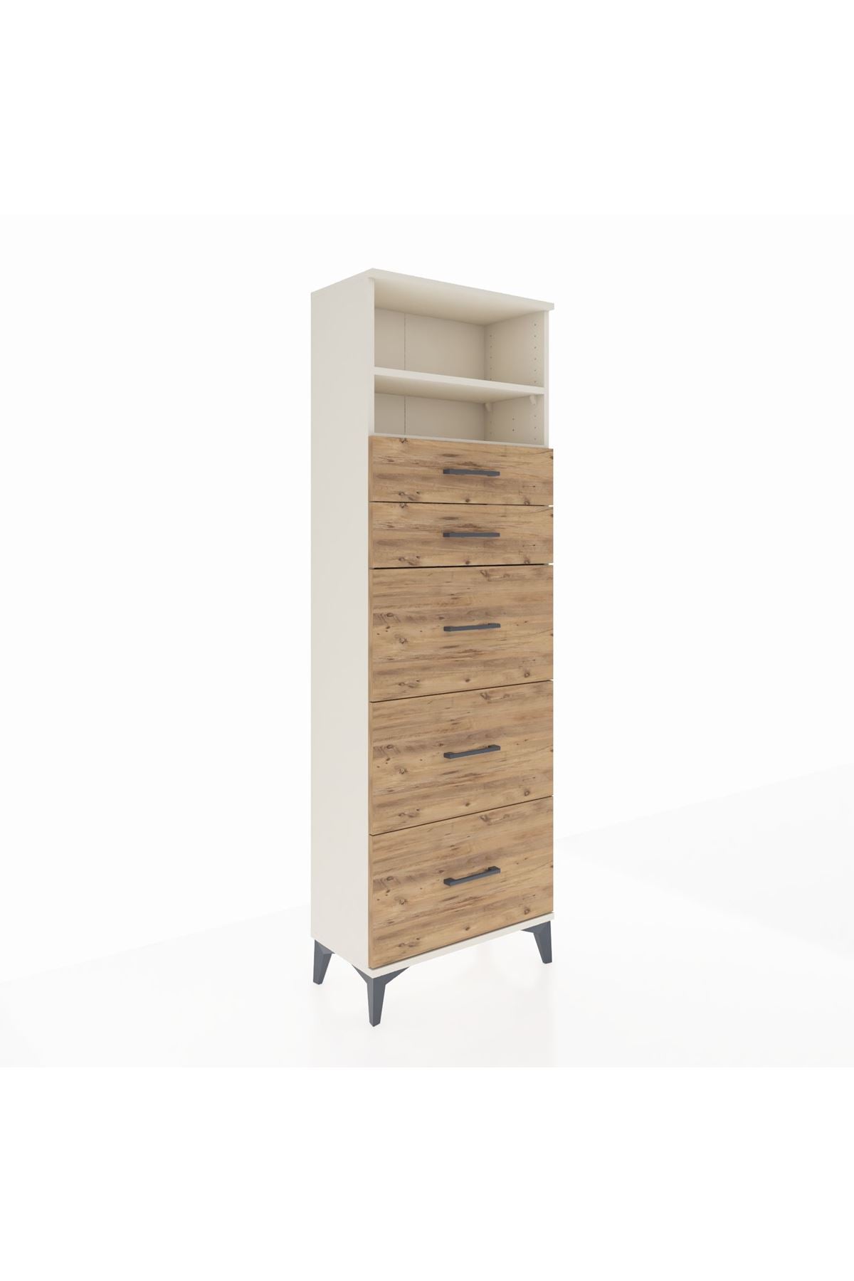 Arges Dolap 2 Raflı 5 Çekmeceli 60x30x182 - S23M050V3A