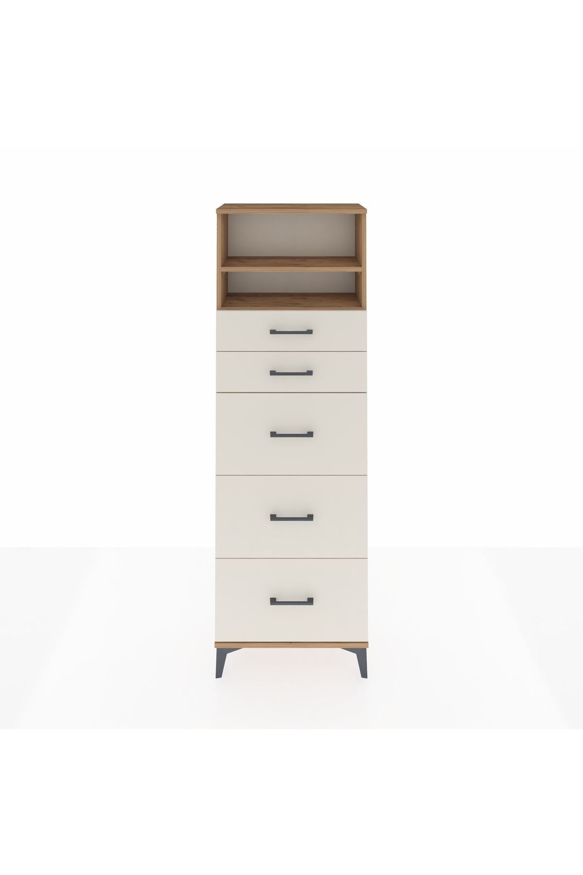 Arges Dolap 2 Raflı 5 Çekmeceli 60x30x182 - S23M050V7A